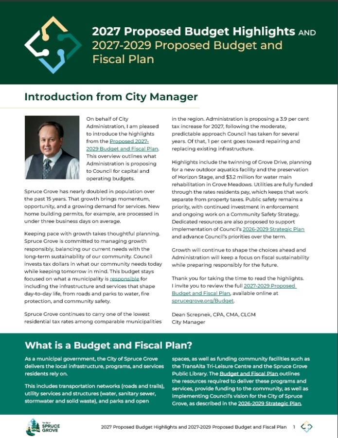 Proposed 2027 Budget Highlights 