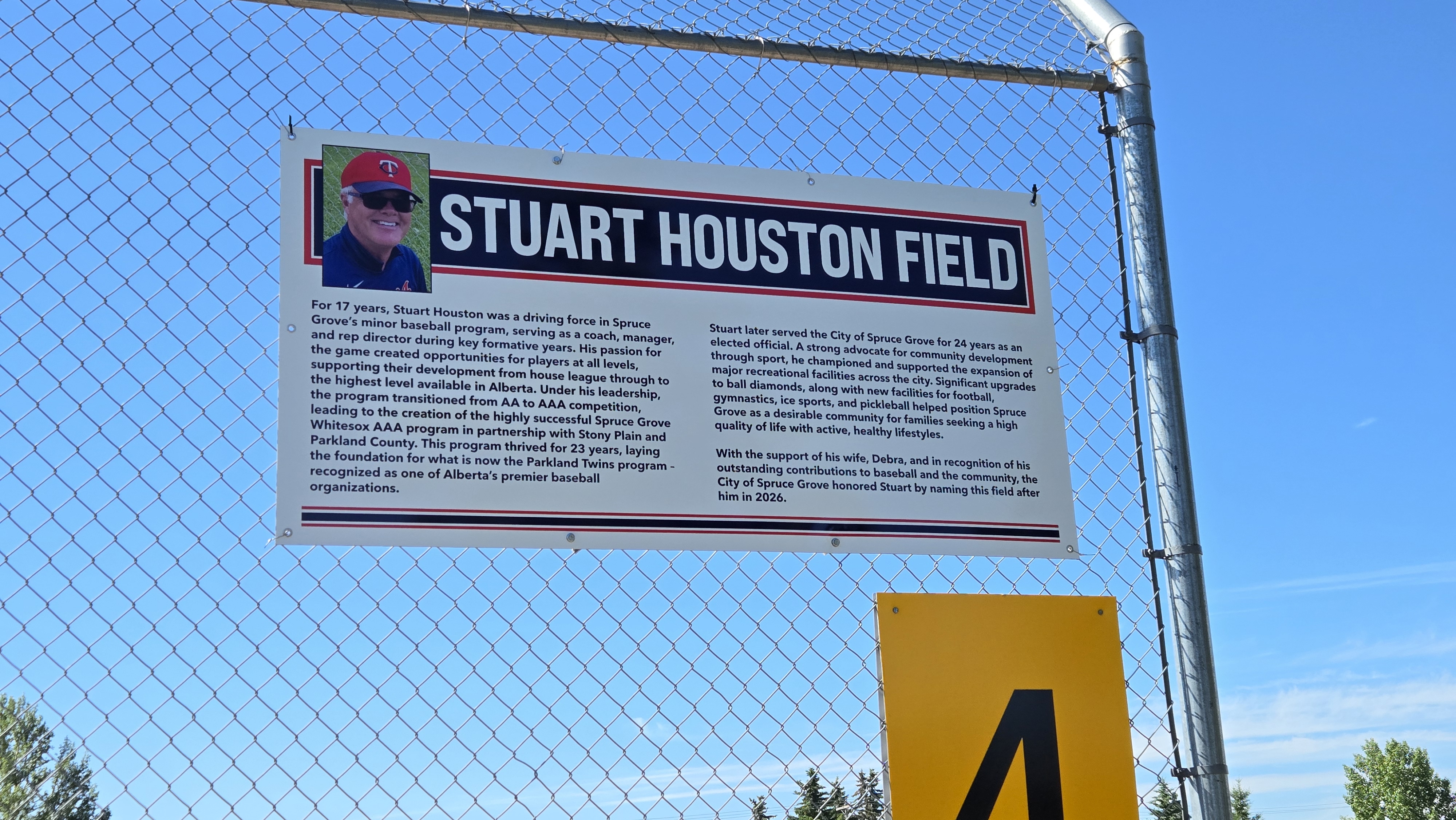 Visit Henry Singer Ball Park and learn more about Stuart Houston's contributions to developing baseball in the community.